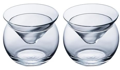 Bafnsiji Servir Ensemble de 2 Caviar, Ensemble de Serveur de Refroidisseur de Caviar en Verre, Tasse en Verre de Whisky, Bol de Service de Refroidisseur de Trempette,210ML