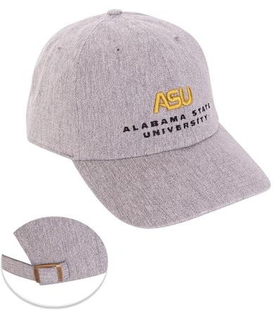 Alabama State University Baseballmütze, Hornets, ASU Krempe, bestickt, verstellbarer Stoffriemen, für Erwachsene, Grau, GRAU, Einheitsgr��e