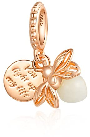Doyafer 925 Sterling Silber Tier Anhänger Charm Anhänger Charms Set Roségold Glühwürmchenfür Frauen-Armband-Halskette Geschenk
