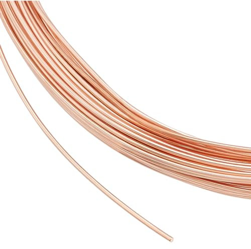 BENECREAT Alambre de cobre sólido de calibre 20 (0,8 mm) alambre de cobre desnudo redondo de alambre de cobre para cuentas de joyería para anillos, aretes, fabricación de joyas, proveedor de
