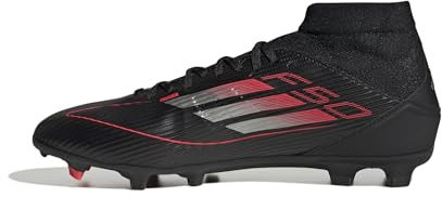 adidas F50 League Football Boots FG/MG, Botas de fútbol Unisex Adulto, Core Black/Iron Met./Lucid Red, 40 EU