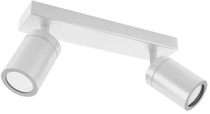 Licht-Erlebnisse Deckenlampe Weiß GU10 2-flammig B: 25 cm klein schwenkbar verstellbar IP44 Deckenstrahler Spot Lampe Badezimmer Küche Flur