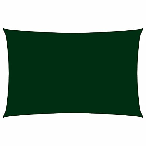LAPOOH Toldo de Vela Rectangular de Tela Oxford Verde Oscuro 2x5 m, Toldo Vela, Toldos Exterior Terraza, Toldo para Sombra, Lona Sombra Exterior, Toldos para Patio