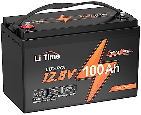 LiTime 12V 100Ah Trolling-Motoren LiFePO4 Lithium Batterie mit Tieftemperaturschutz, Deep Cycle Solar Batterie 4000-15000 Zyklen für Trolling-Motoren, Wohnmobile, Solaranlagen, Boote, Marine und mehr