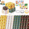 Shinybox Geschenkpapier Einschulung, 12 Blätter Schulanfang Geschenkpapier mit 2 Blätter Konfetti Aufkleber Einschulung, Geschenk Schuleinführung Schulbeginn, ABC Schultüte Schulanfang Deko Geschenk