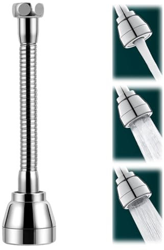 Alargador Aireador Grifo Cocina,Aireador Grifo Lavabo,3 Modos de Salida de Agua,Adaptador Extensor Grifo,360° Giratorio Atomizador Grifo con Adaptador,Adaptador Grifo Cocina para Cocina,Baño