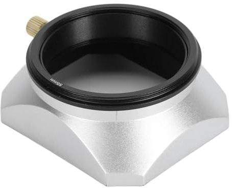 55 Mm Quadratische Metall-Gegenlichtblende aus Aluminiumlegierung, Retro-Digitalkamera-Schirm für 25 Mm oder Mehr Brennweite, Silberfarben – Objektiv, Gegenlichtblende,