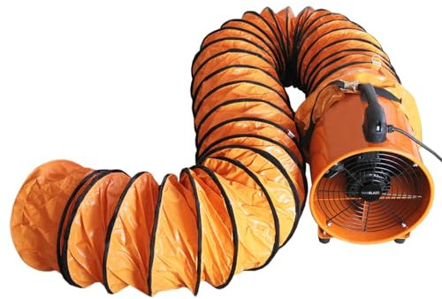 Dust Extractor Ventilation Fan 300mm 110V Portable 6m Duct Hose Workshop Fume Air Blower Industrial PVC Ducting Ventilator