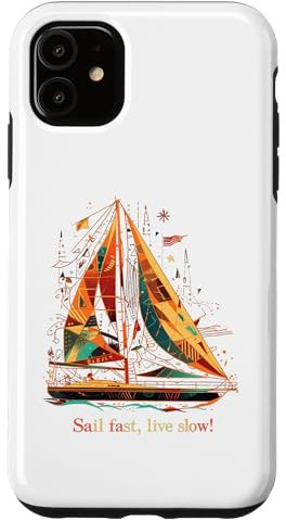 Hülle für iPhone 11 Segel Fast Live Slow Nautical