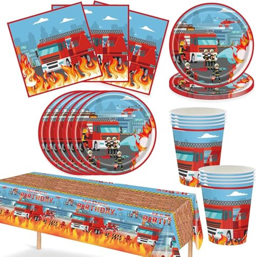 Geburtstag Party Set 101 Stücke,Geburtstag Geschirr 20 Gäste,Teller Geburtstag,Becher,Servietten,Tischdecke,Mottoparty Dekoration, Tischdeko Geburtstag,für Kindergeburtstagsparty Zubehör