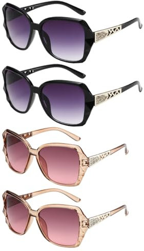 UILYNIU Polarisierte Vintage Damen Sonnenbrille mit Oversize Rahmen - Trendige Brille