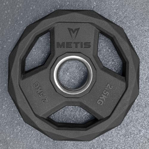 METIS Olympic Barbell Weight Plates - Olympic Plates Compatible with Olympic Bar Sleeves | Weight Plate Pair (1.25kg-25kg) & Weight Sets (60kg-300kg) (2.5kg)