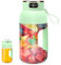 Licuadora portátil de 1,2 L, 10 cuchillas con batería de 2600 mAh, mango antideslizante y pantalla digital, mezclador portátil para batidos de jugo y batidos (verde)