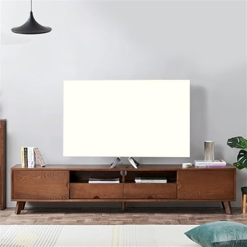 Hixingo TV Dust Cover, Solid Color TV Screen Cover Stretch Television Cover Universal Elastic TV Screen Protection Cover TV Protection Cover Soft Breathable Computer Cover (43-46inch,White)