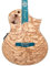 Lindo Earth Slim Body Elektroakustische Gitarre, Figuriertes Tamo-Esche und flachgesägtes Zebrano, BS3M-Mischung, Vorverstärker/Tuner mit Dual-Klinken-/XLR-Ausgang, massives Ahorn-Griffbrett und Steg