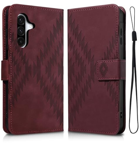 Auslbin Hülle für Samsung Galaxy A36 5G 6.64 mit Standfunktion, Samsung Galaxy A36 Handyhülle Rundum PU-Schutzmaterial, Kratzfeste und Sturzsichere SM-A366E/DS Schutzhülle, Rot