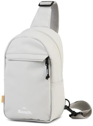 BENCH Casual Damen und Herren Sling Bag Umhängetasche Tasche Handtasche Schultertasche Crossbody, hellgrau, 29 x 17 x 9 cm
