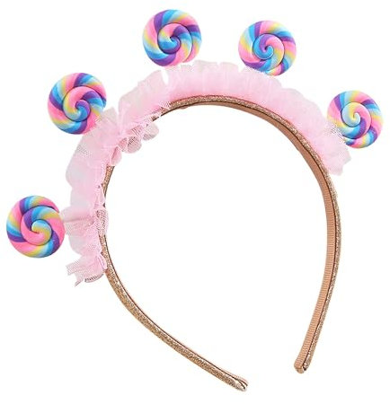 ShanBye Lollipop Stirnband,Regenbogen Stirnband Hairband Handgemachtes Prinzessin Fee Kopfschmuck Lollipop Headwaer Lustig Headwaer für Kinder Party Geburtstag Foto Requisiten Dekoration