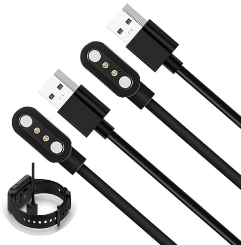 2PCS Chargeur Montre Connectée Universel Cable USB 2 Broche Chargeur pour Smartwatch pour montre intelligente/tracker de fitness Espacement des Contacts de Charge 2,84mm chargeur magnétique 60cmcâble