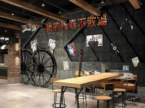 XIAOSENXIAORAN Photo Wallpaperyouth Never Ends, Music Themed Barwall Mural Non-Woven Murals Wall Art Modern Bedroom Living Room Decoration 350Cm(W)*256Cm(H)