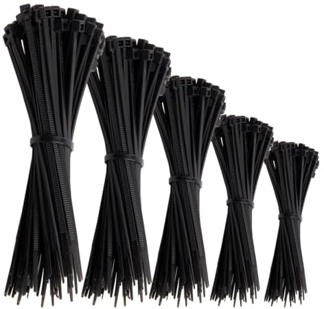 Offgridtec Kabelbinder Nylon 66, 18 kg Zugfestigkeit (1000 Stück, schwarz) | UV- und wetterbeständig, dreifache Arretierzähne, für DIY, Werkstatt & Büro, Längen 100, 150, 200, 250 & 300 mm