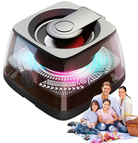 Oldmoom Tragbare Lautsprecher, Magnetlautsprecher - Multifunktionaler Lautsprecher - Magnet Wireless RGB Color Light Music Player Telefonhalter Stereo -Sound für Duschbad im Freien