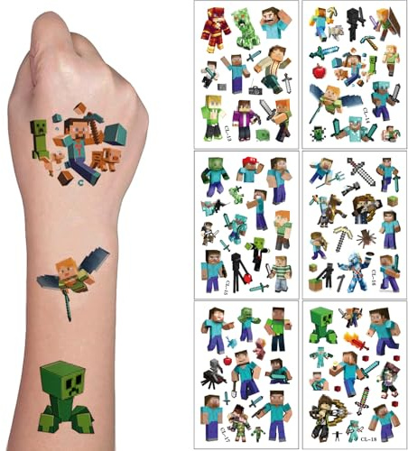 6 Blätter Tattoo Kinder,Temporäre Tattoo Set Kinder Tattoos,Waterproof Children's Tattoos Stickers,Kindertattoos Aufkleber Stickers für Geschenktüten Kindergeburtstag Mitgebsel Mädchen Jungen﻿