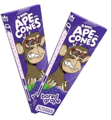 G-Rollz Ape Pre-Rolled Cones, 6 King Size, 2 Pack, Grape