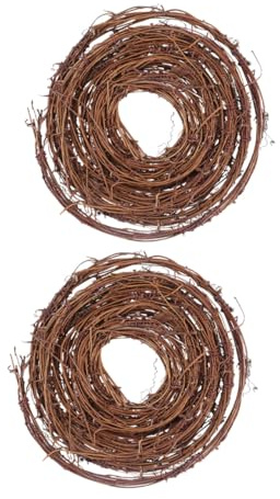 2 Stück Naturrattan Bastelranken 46m, Handgeflochten, Coffee | Weihnachtsdeko und Zuhause, Wetterfestes Naturmaterial, Pflegeleicht, Nie Welkend, Skandinavische Tischdeko