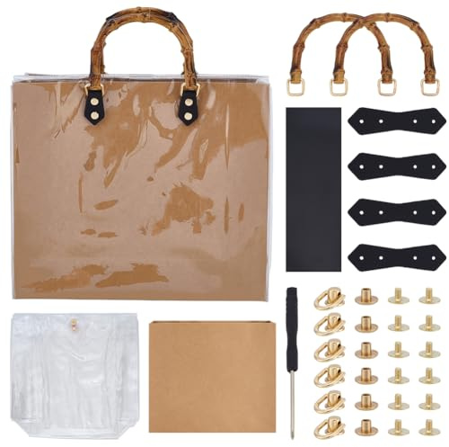 WEBEEDY DIY Tasche Handtasche Bastelset Für Frauen Handgemachtes Taschen Und Geldbeutel Bastelset Mit Klarem Beutel Kraftpapierbeutel Griffe Und Werkzeug Geburtstagsgeschenk
