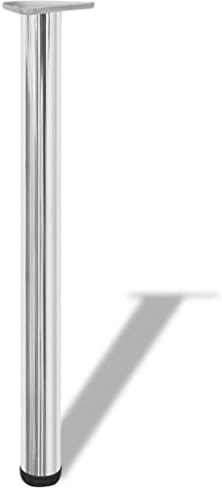 Vorpalize Höhenverstellbare Möbelfüße, 4er Set Chrom Tischbeine aus Eisen 710-720mm für Esstisch, Schreibtisch und Arbeitsplatte, Robuste Tischfüße mit einfacher Montage