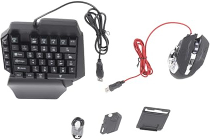Gaming Keypad Mouse 35Keys Mechanical Keyboard Mouse Adapter,RGB LED Light Emitting Bluetooth Converter for Android IOS Mobile Phone