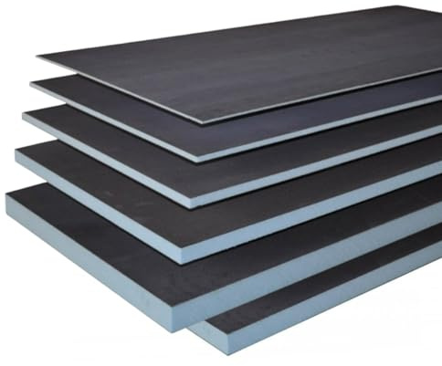 Tile Backer Board Insulation XPS Foam Waterproof Cement Coat 1200x600mm Underfloor Heating Underlay (10, 1200 x 600 x 6mm)