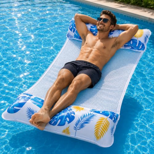 Matelas gonflable pour piscine et plage - Jouet aquatique pour adultes et enfants - Hamac d'eau
