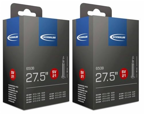 Schwalbe SV21 650B Tubos interiores - 27,5 x 1,5/2,4 pulgadas (40/62-584), válvula Presta (paquete de 2)