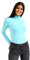 janisramone® Women's Long Sleeve Turtleneck Polo Shirts, Size 8-26, Mint