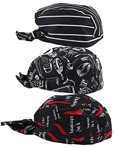 Baoblaze 3 Pezzi Berretti da Cuoco,Cap da Chef,Cappelli da Catering,per Donna Uomo