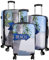 Trendyshop365 Hartschale Koffer-Set mit Motiv 3-teilig Beach 4 Räder Bunt Strand Zahlenschloss