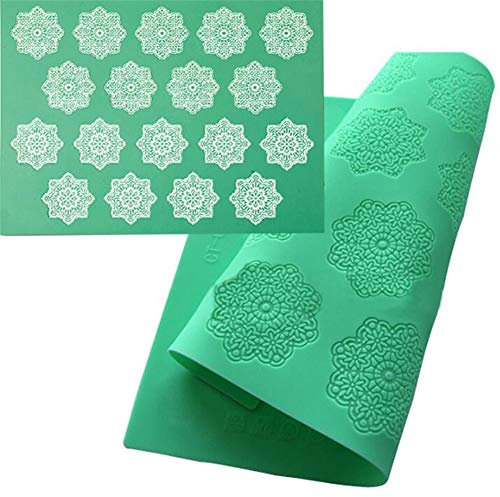 Prägematte Schneeflocken-Muster, Antihaft-Silikon-Spitzen-Matte, Zuckerspitze Prägematte, Sugarcraft Cupcake Fondant Form, DIY Mousse Backen Dekorationswerkzeuge Kuchen Verzierung, Dekorationsform