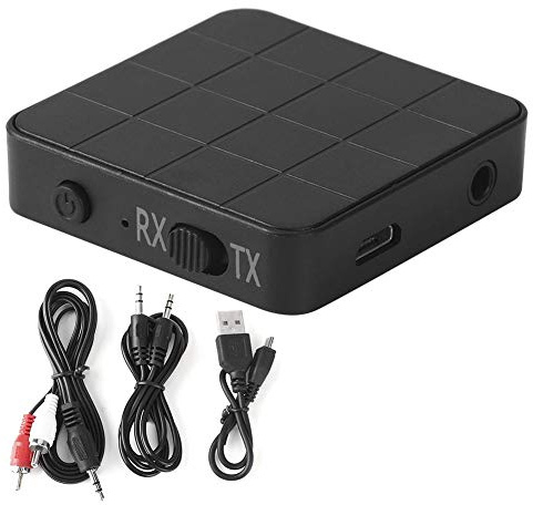Bluetooth 5.0 Transmisor Receptor, Bluetooth 5.0 2 en 1 Receptor de o Transmisor Adaptadores estéreo de música reemplazo para TV de Coche PC