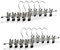 Relaxdays 10 x Hosenbügel Metall im Set Rockbügel, Klemmbügel verstellbar, Kleiderbügel, HBT 9x35,5x2,5 cm, Silber/schwarz