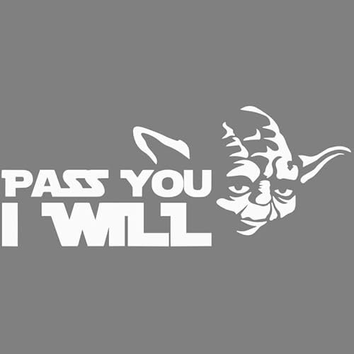 Decus Pass You i Will Yoda Star Wars L 0227 (weiß) // Sticker OEM JDM Style Aufkleber