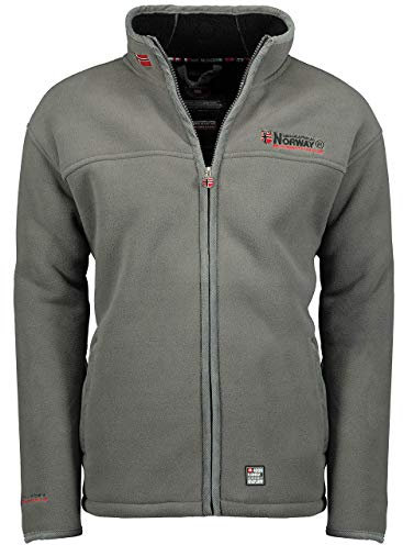 Geographical Norway Herren Polar Fleece Jacke Zip Embro & Patches WR146H/GN Größe M Farbe dark grey