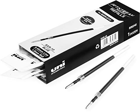 Uni-Ball Jetstream SXN-210 Druckstift-Ersatzminen, 1,0 mm Spitze, Gel-Tinte, schwarze Tinte, 12 Stück