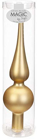 Inge-glas Christbaumspitzen 26cm | Weihnachtsbaumspitzen matt glänzend Baumspitze Spitze Christbaumschmuck (Brokatgold Gold matt)
