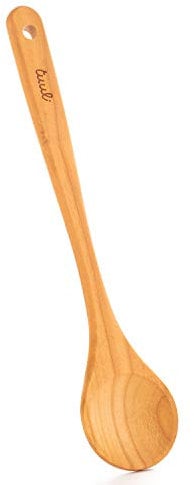 tuuli Kitchen Cuchara de cocina de madera de cerezo con grabado láser personalizado