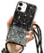 LCHULLE Handykette Handyhülle für iPhone 11 Pro Max Hülle mit Kordel Umhängenhülle Necklace Hülle mit Band Schutzhülle Transparent Silikon Case für iPhone 11 Pro Max Schwarz