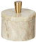 Queenza Marble Salt Cellar with Lid and Brass Knob (Brown)