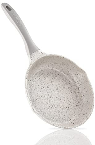ROSSETTO Poêle à induction 24 cm en fonte d'aluminium avec 3 couches de revêtement anti-adhésif durable, compatible avec tous les types de feux, grès