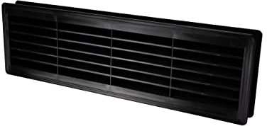 AWENTA Cubierta de ventilación de puerta negra de dos caras de 18 x 5 pulgadas, rejillas de ventilación de puerta para puertas interiores, protector de ventilación universal para muebles, registro
